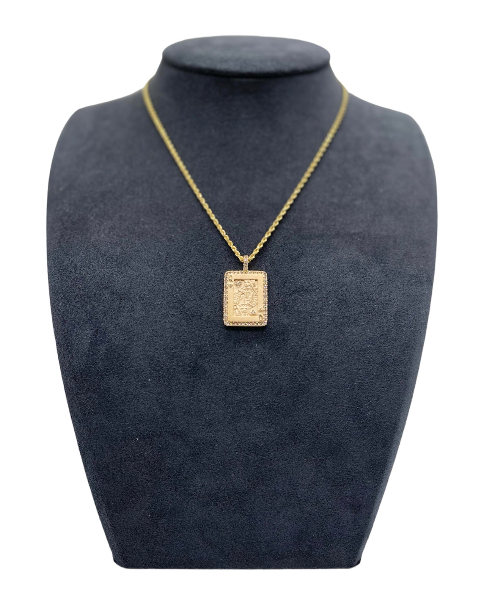 Queen of Hearts Card Pendant