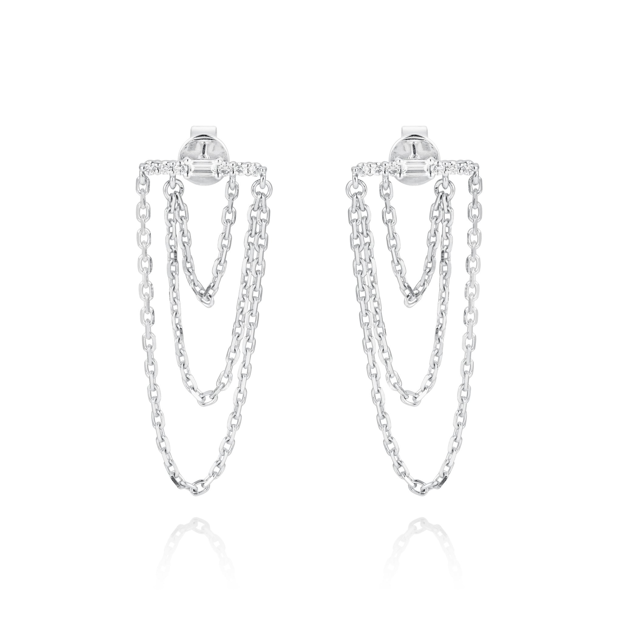 Golden Cascade Diamond Earrings