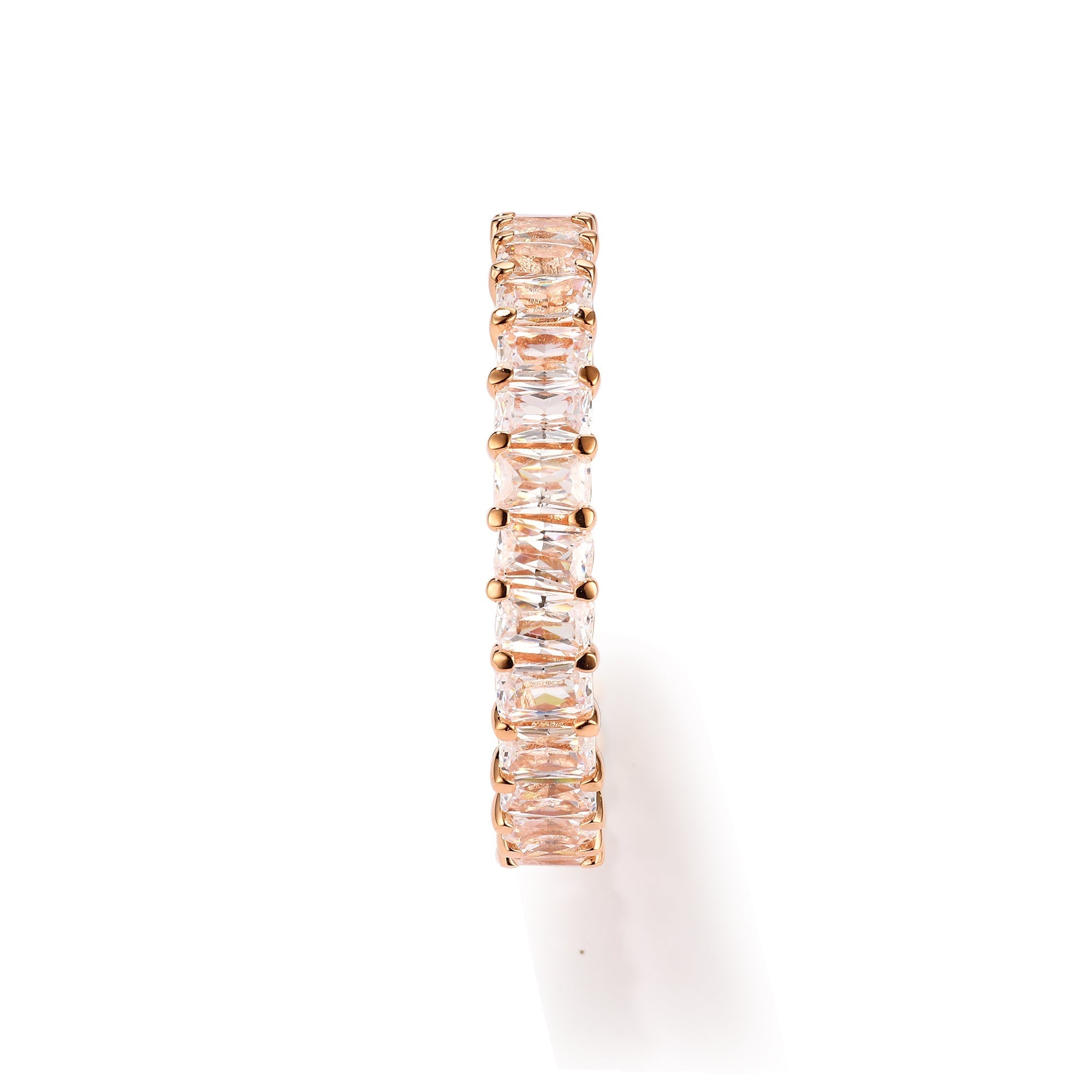 10 Pointer Emerald Cut Diamond Eternity Band