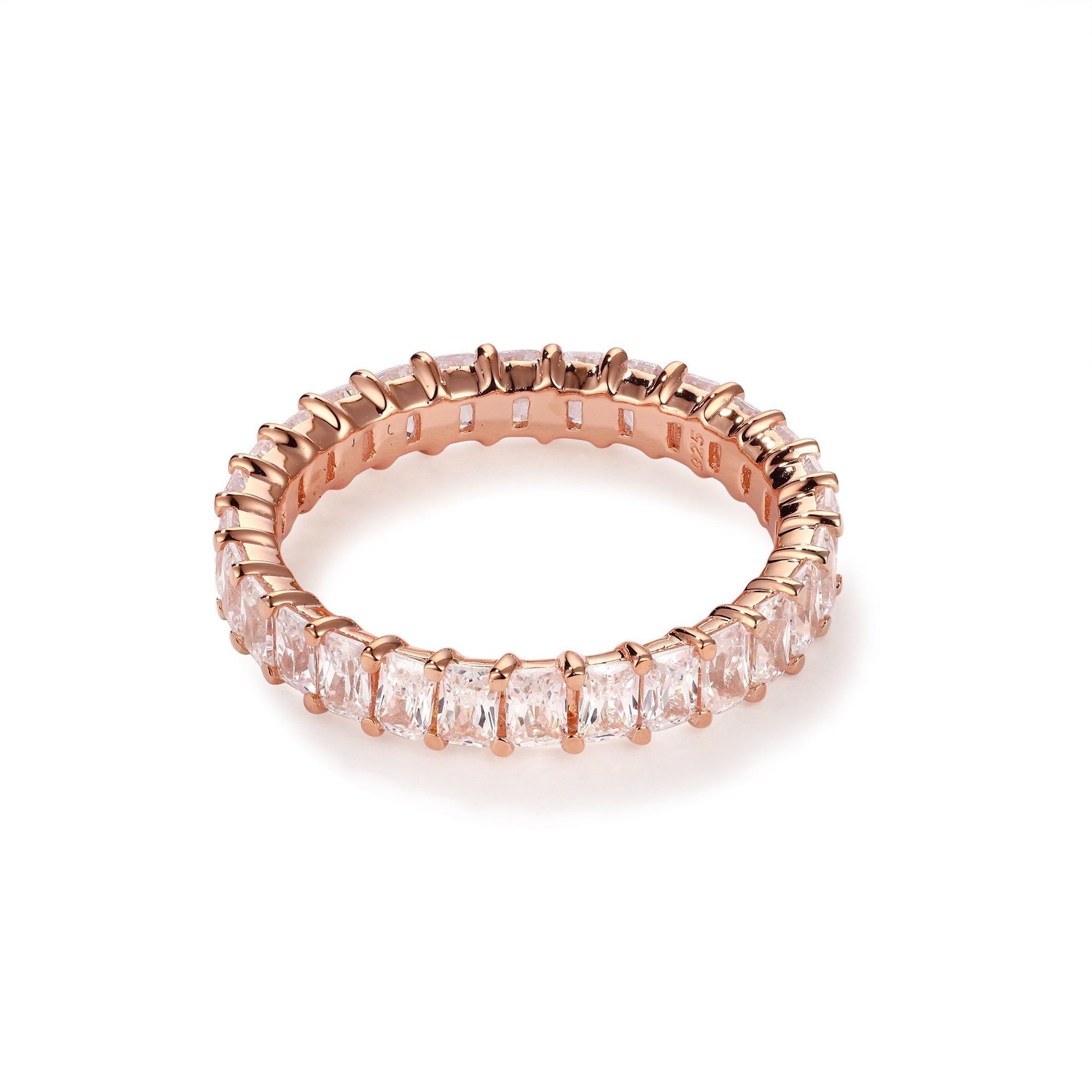 10 Pointer Emerald Cut Diamond Eternity Band