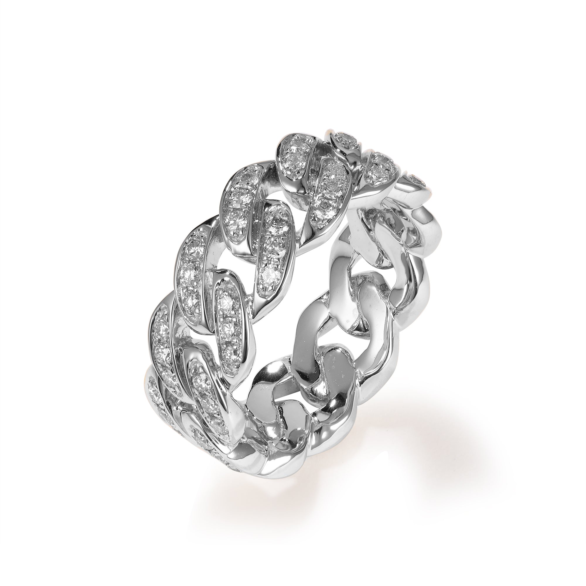 Iced Out Diamond Cuban Link Ring