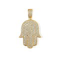 Diamond Flower Set Humsa Pendant
