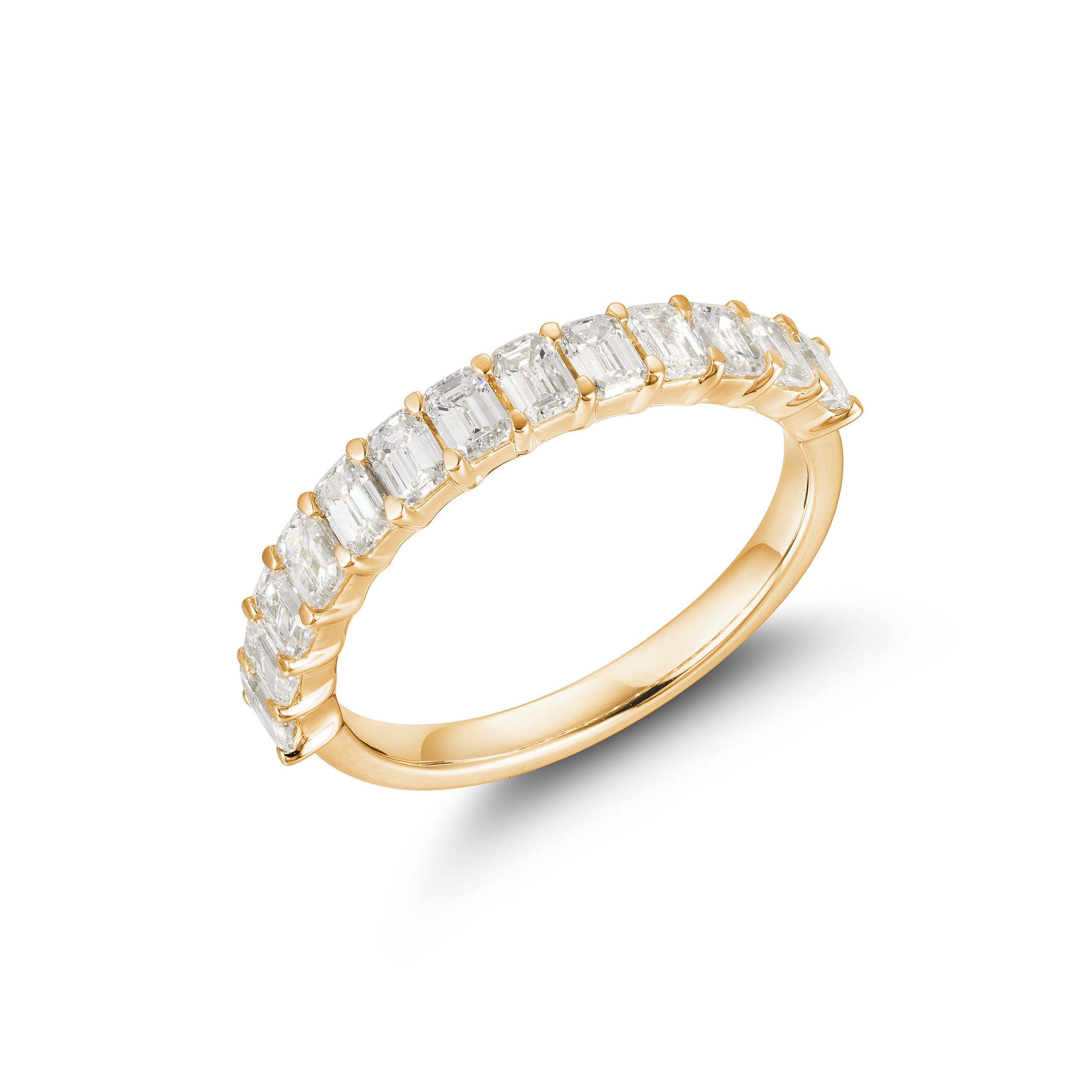 10 Pointer Emerald Cut Diamond Semi-Eternity Band