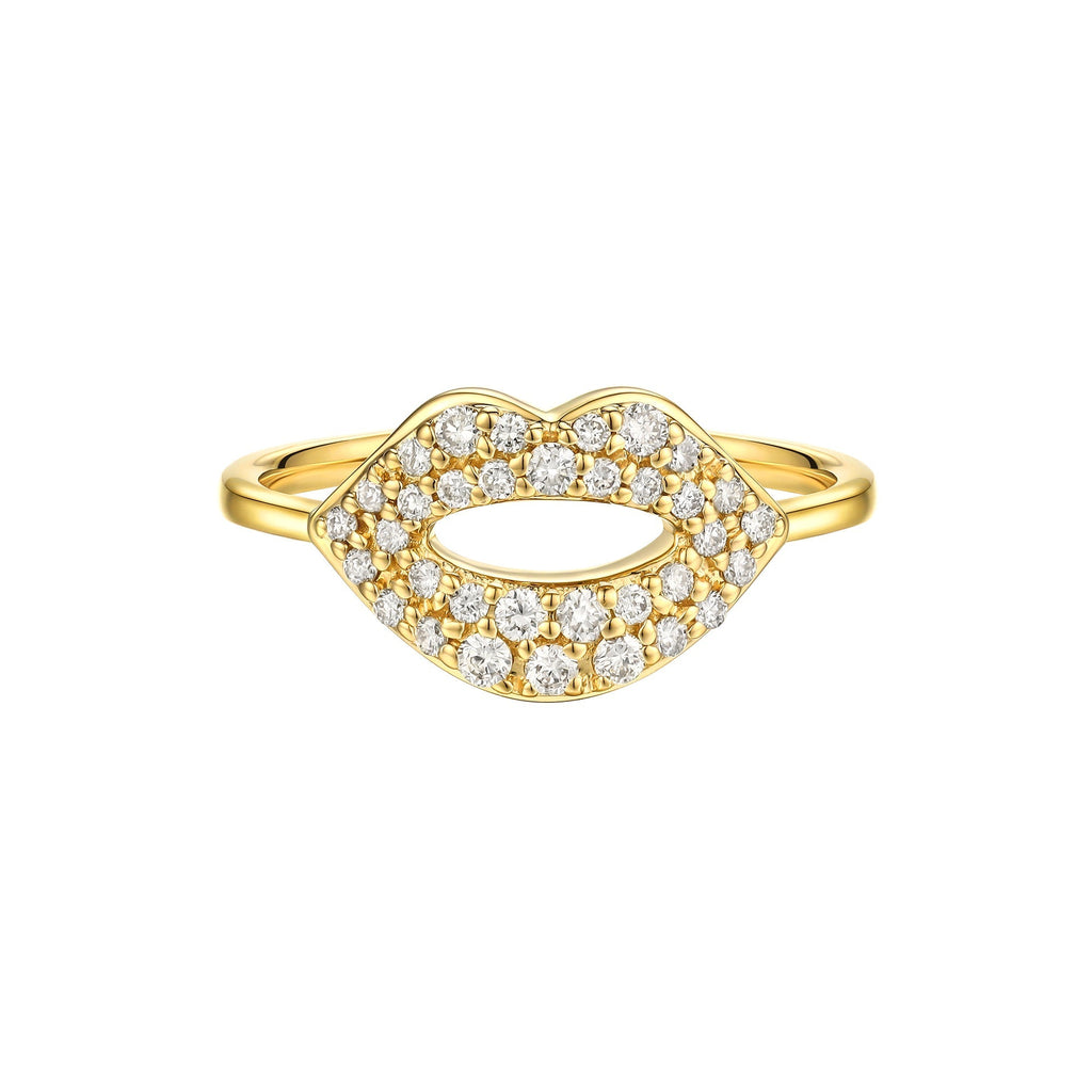 Kissing Lips Diamond Ring