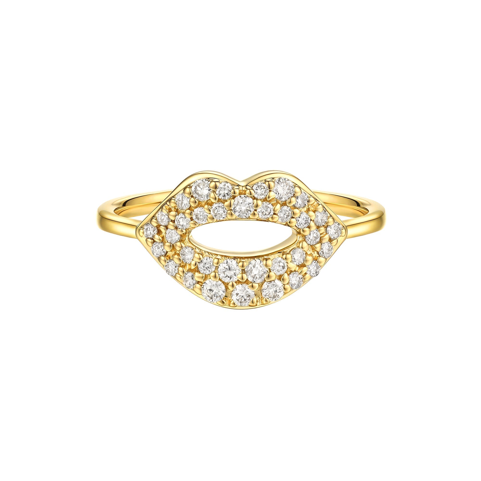 Kissing Lips Diamond Ring