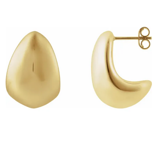 14K Yellow Electroform Teardrop Earrings.  Item # 689331:100:P