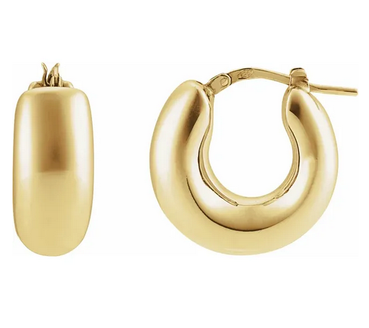 14K Yellow Electroform 20 mm Hoop Earrings Item # 689254:600:P