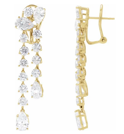 14K Yellow 9 1/2 CTW Lab-Grown Diamond Dangle Earrings Item # 689045:LG603:P