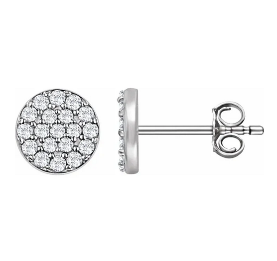 14K White 1/3 CTW Natural Diamond Cluster Earrings Item # 651754:60000:P