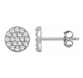 14K White 1/3 CTW Natural Diamond Cluster Earrings Item # 651754:60000:P