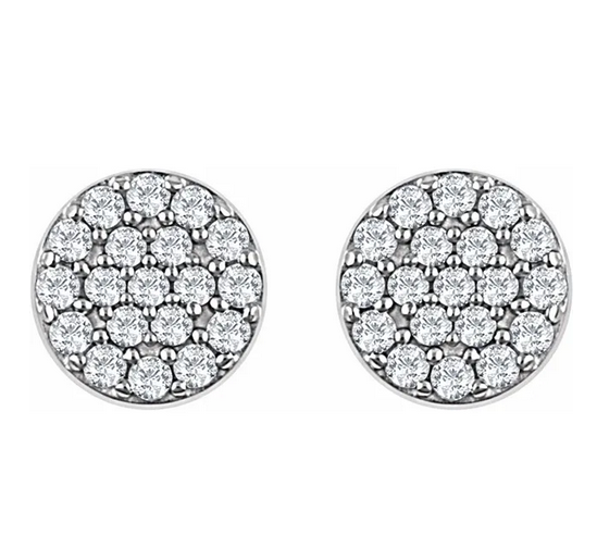 14K White 1/3 CTW Natural Diamond Cluster Earrings Item # 651754:60000:P