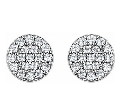 14K White 1/3 CTW Natural Diamond Cluster Earrings Item # 651754:60000:P