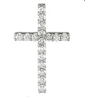 14K White 1/6 CTW Natural Diamond Petite Cross 18" Necklace Item # R42157D:1000030:P