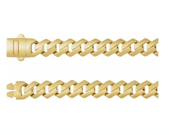 14K Yellow 7.4 mm Monaco Edge Curb 22" Chain Item # CH1285:601:P