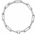 14K White 1 CTW Natural Diamond Link 7" Bracelet Item # BRC914:110:P