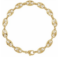 14K Yellow 1 CTW Lab-Grown Diamond Mariner Link 7 1/2" Bracelet Item # BRC1016:LG700:P