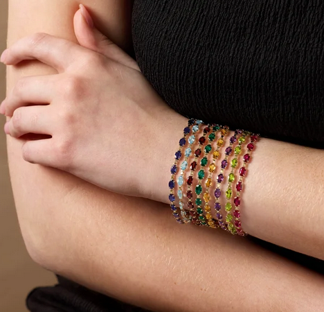 14K Yellow Lab-Grown Emerald 7.25" Bracelet Item # 651539:60002:P