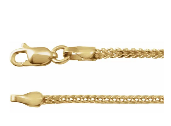 14K Yellow 1.5 mm Hollow Franco 18" Chain Item # CH1286:103:P