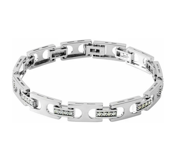 14K White 2 mm Round 8" Bracelet Mounting Item # BRC312:100011:P