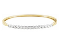 14K Yellow/White 2 1/8 CTW Natural Diamond Bangle 7" Bracelet Item # 61396:259462:P