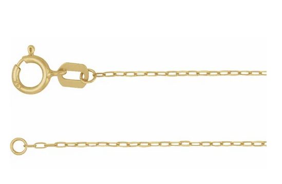 14K Yellow .85 mm Diamond Cut Paperclip-Style Forzentina 18" Chain Item # CH1284:602:P