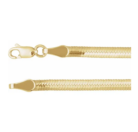 14K Yellow/White 3.2 mm Reversible Diamond-Cut Snake 18" Chain Item # CH1281:102:P