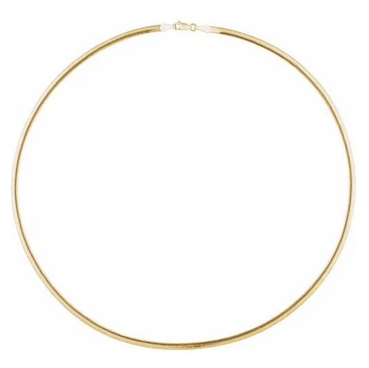 14K Yellow/White 3.2 mm Reversible Diamond-Cut Snake 18" Chain Item # CH1281:102:P