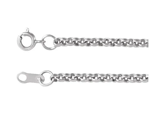 14K White 2 mm Rolo 16" Chain Item # CH432:208:P