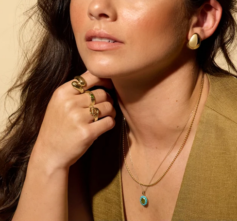 14K Yellow Electroform Teardrop Earrings.  Item # 689331:100:P